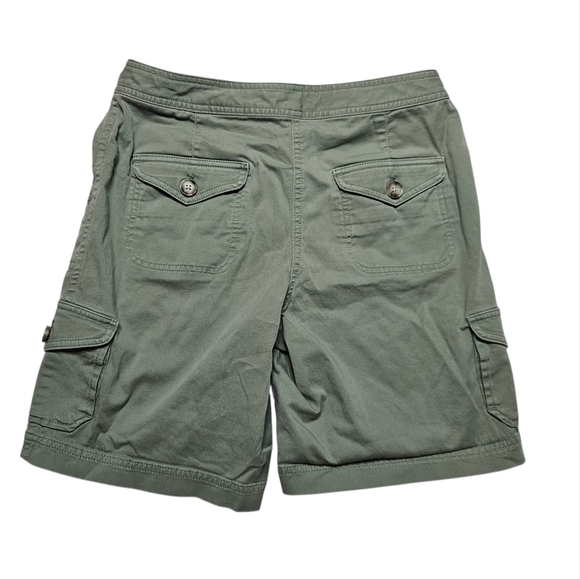 L.L. Bean Womens Favorite Fit 9" Cargo Shorts w/Drawstring Olive Army Green sz 6 - Picture 2 of 7